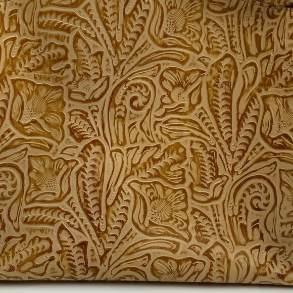 NEW Embossed Floral Gold Toned Leather HYPE Handbag - Picture 2 of 12